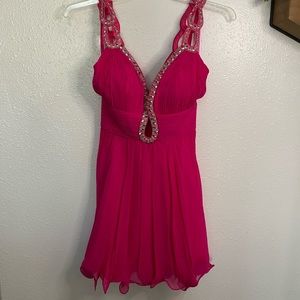 JOVANI short hot pink prom dress